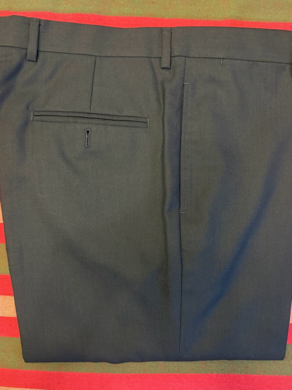 Tommy Hilfiger Men's Navy Flat-Front Dress Trouser